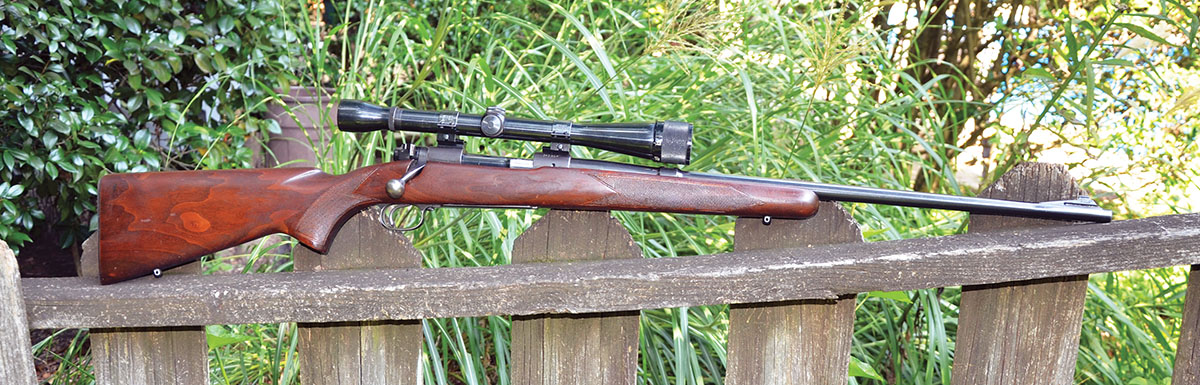 The serial number of this Winchester Model 70 dates to 1949 and it is one of several rifles in 22 Hornet Improved in Layne’s battery. The Weaver K12 scope that came with it is early 1960s vintage and its optical quality remains good enough to bump-off varmints as far away as they should be shot with the 22 Hornet Improved.